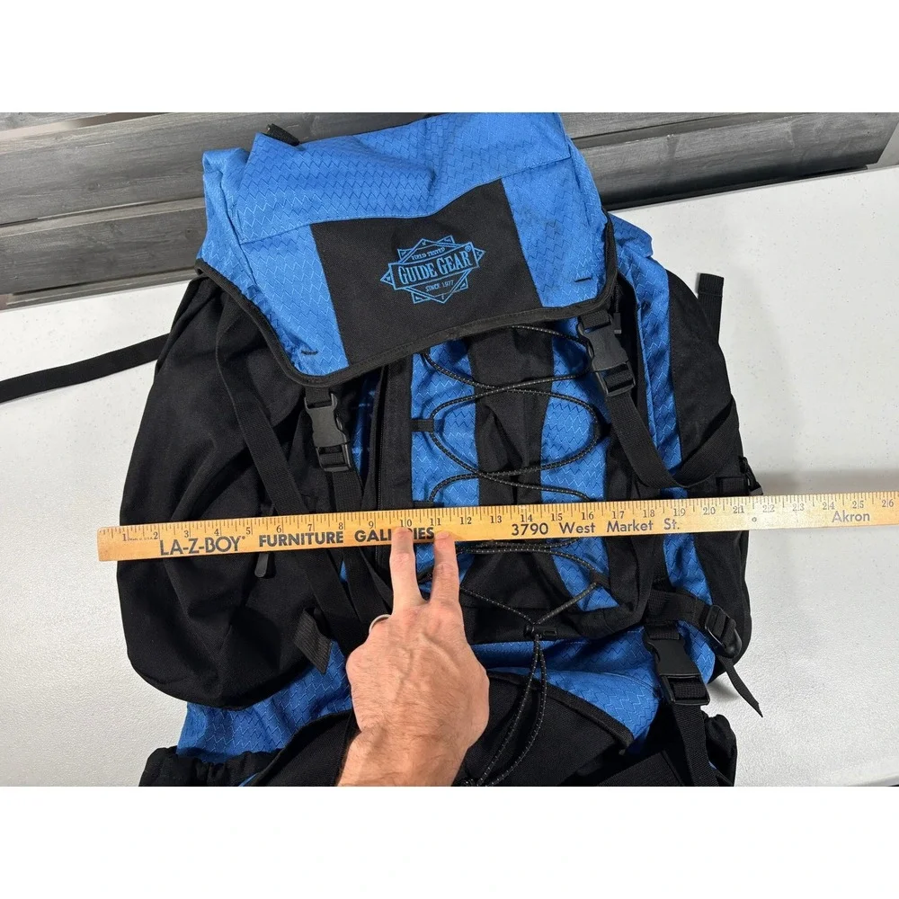 Guide Gear Nomad 100 Internal Frame Backpack Blue Black Hiking Trekking Pack vtg